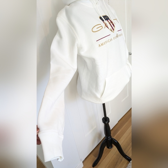 Gant Men's new pullover hoodie, size XXL (xl), color white - Picture 6 of 10
